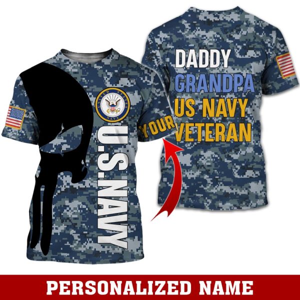 Personalized Name US Navy Veteran 3D All Over Printed Clothes DULL160507