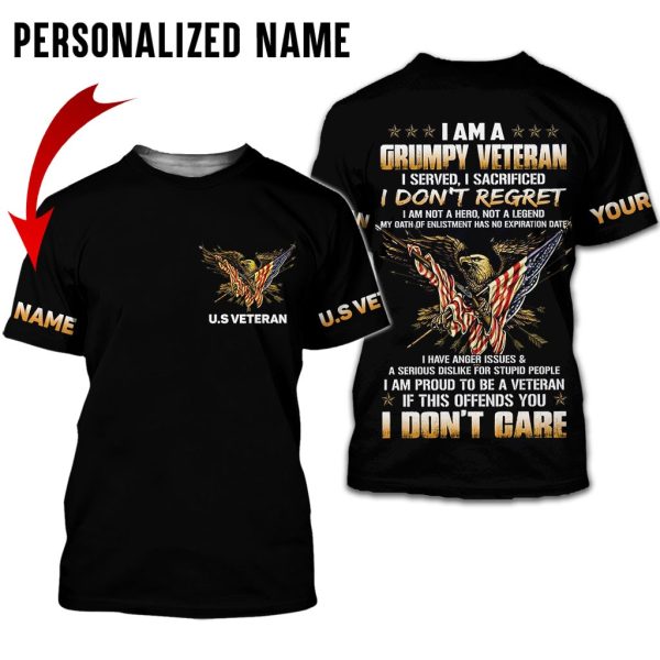 Personalized Name US Veteran 3D All Over Printed Clothes HUHA040504