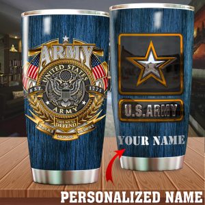 Personalized Name US Army 20Oz & 30Oz Stainless Steel Tumbler HUTH020602