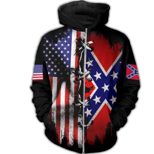 confederate flag zip hoodie