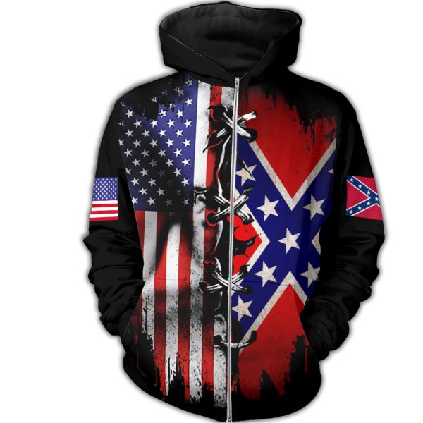 confederate flag zip hoodie