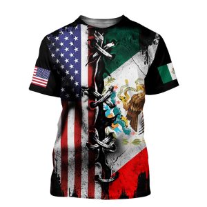 Mexican and American flag 3D All Over Printed Clothes DHLL100602
