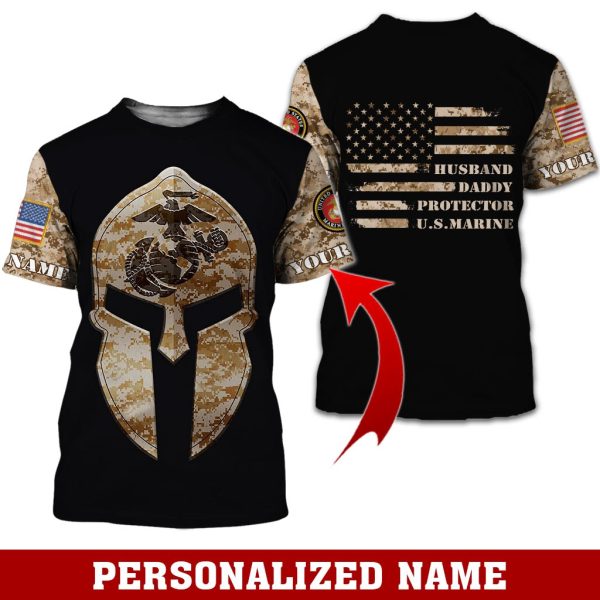 Personalized Name US Marine 3D All Over Printed Clothes HULL040602