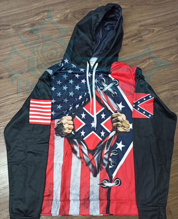Confederate battle flag 3d all over printed clothes huha300603 normal hoodie real picture front