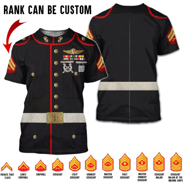 Customize Rank US Marine Apparel 3D All Over Printed Clothes HUHA020703