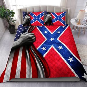 Confederate America Flag Quilt With Pillowcase HUTH090701
