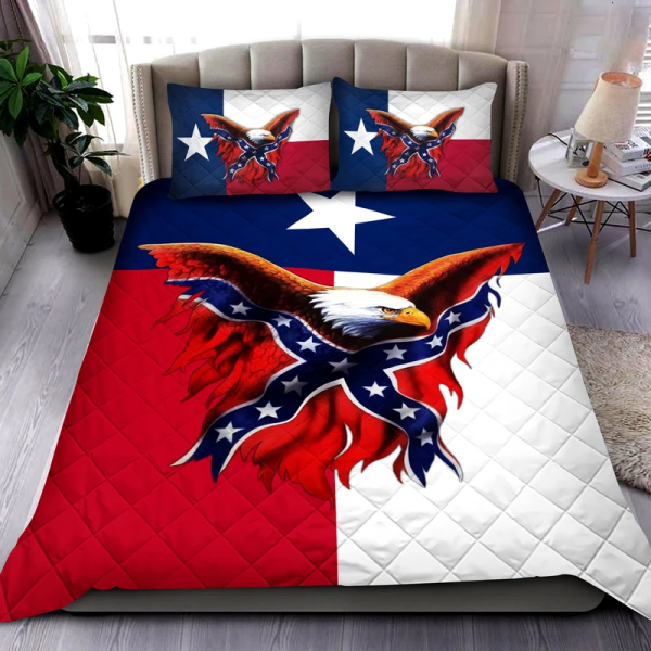 Texas Confederate American Quilt With Pillowcase HULL080704