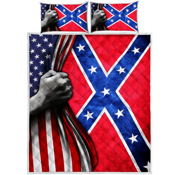 Confederate American History Quilt Fleece Blanket 
