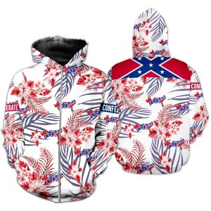 confederate flag clothing - Zipped Hoodie
