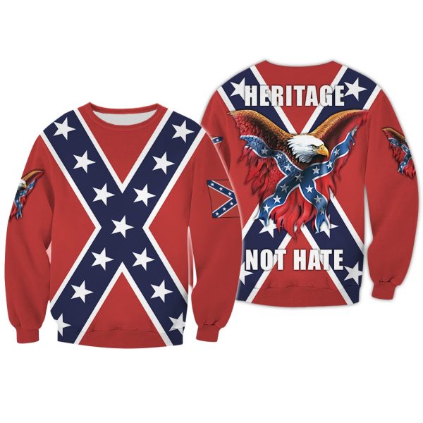 Confederate Flag LONG SLEEVED 3D All Over Printed Clothes - LONG SLEEVED SHIRT