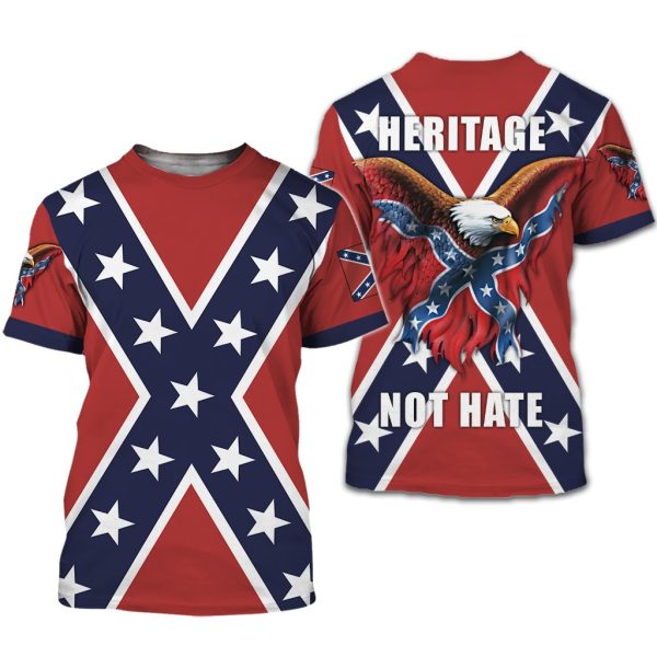 Confederate Flag T Shirt 3D All Over Printed Clothes - T-SHIRT