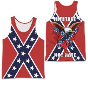Confederate Flag 3D All Over Printed Clothes - Tank Top