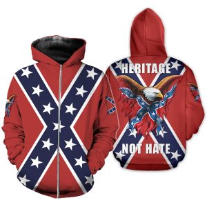Confederate Flag Hoodie 3D All Over Printed Clothes - Zipped Hoodie