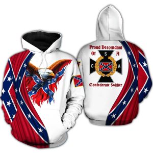 Confederate Flag Hoodie 3D All Over Printed CLothes