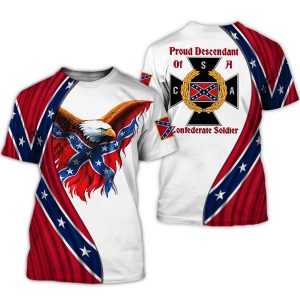 Confederate Flag T-Shirt 3D All Over Printed CLothes