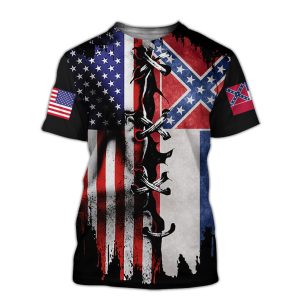 Mississippi Confederate Flag 3D All Over Printed Clothes HUHA100702