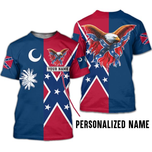 Personalized Name South Carolina Confederate American 3D All Over Printed Clothes DHTD080701