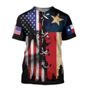 Texas American 3D All Over Printed Clothes DHTD070701