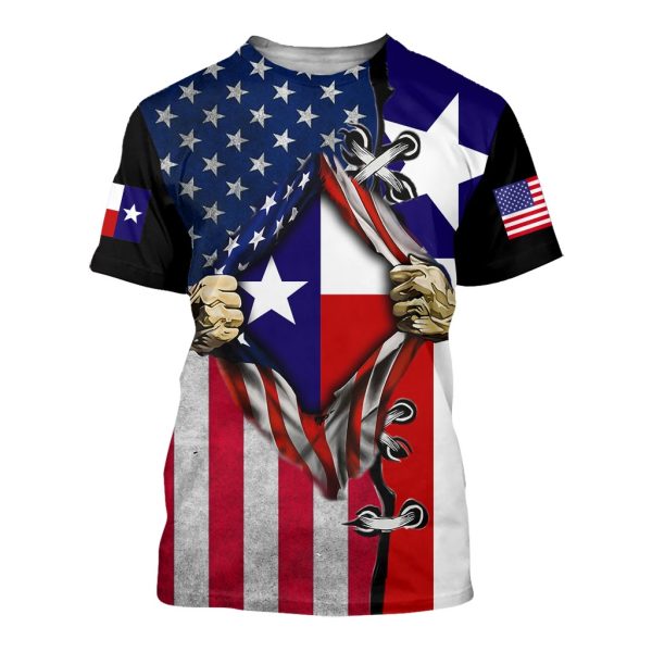 Texas American 3D All Over Printed Clothes HUTH070702
