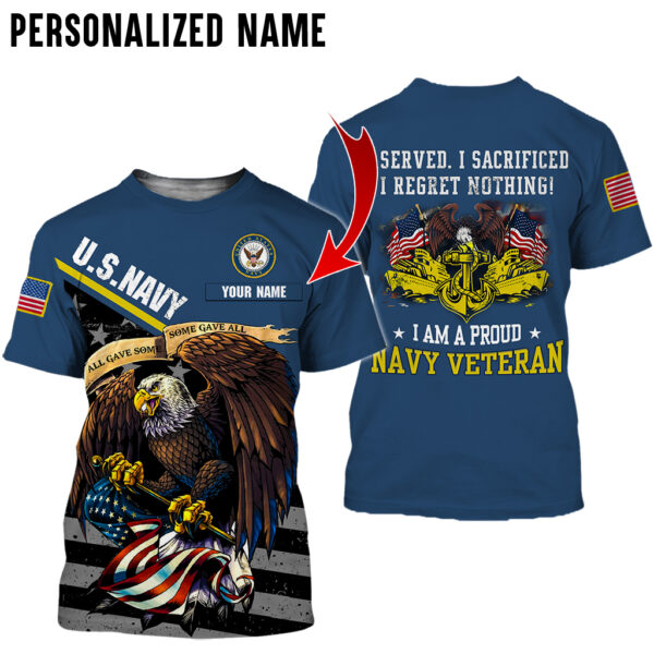 Personalized Name US Navy 3D All Over Printed Clothes HUTD231001