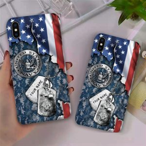 Personalized Name US Navy Silicone Phone Case NQTD091113