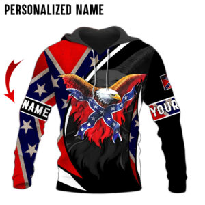Personalized Name Rebel Flag 3D All Over Printed Clothes UKKH210401