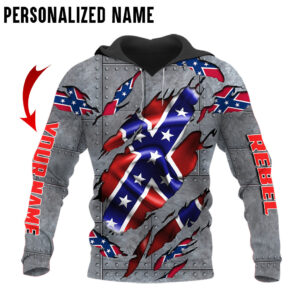 Personalized Name Rebel Flag 3D All Over Printed Clothes UKKH260401