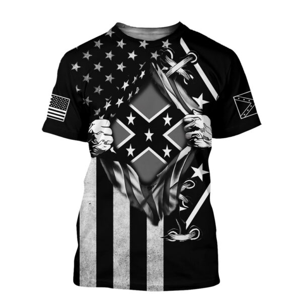 black and white confederate flag shirt ukaa050701 1