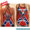 Confederate Flag Cross Back Tank Top Women