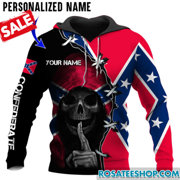 Personalized Name Confederate Flag Hoodie