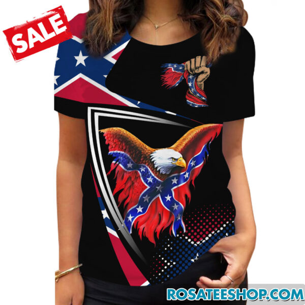 womens confederate flag shirt qfhy230703