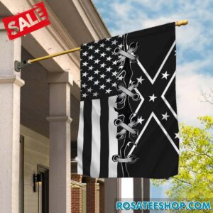 black and white confederate flag rosateeshop