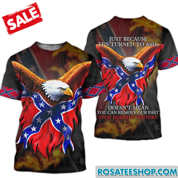 burning confederate flag shirt ukdt250702 1