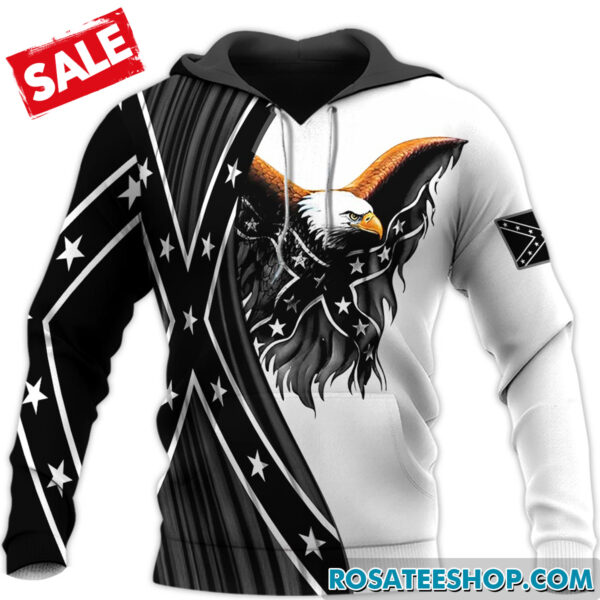confederate flag hoodie black and white qfhm180702