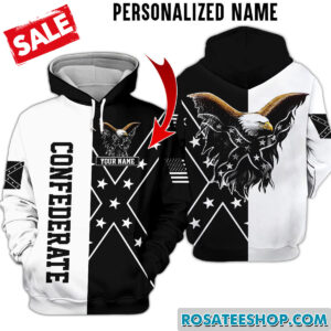 Black And White Confederate Flag Hoodie HXDT040704