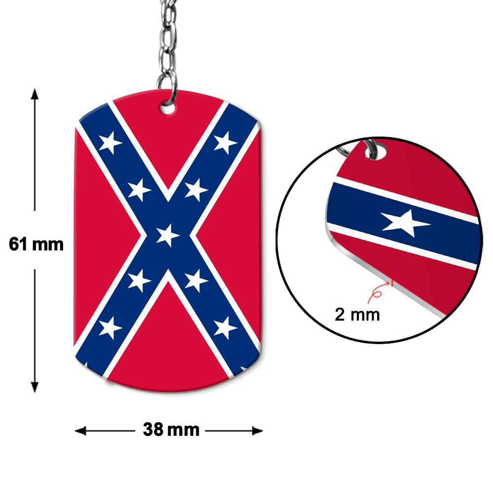 Stainless Steel Confederate Flag Necklace